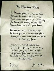 IN FLANDERS FIELDS Poem, by Lieutenant Colonel John McCrae